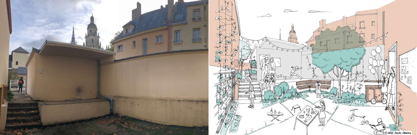 Résidence Architecture de la Reconstruction à Évreux : Situation 1 © Flora Arènes et Estelle Sauvaître
