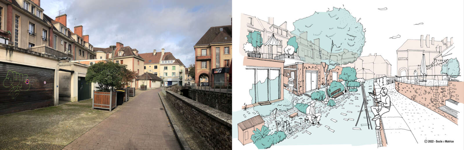 Résidence Architecture de la Reconstruction à Évreux : Situation 4 © Flora Arènes et Estelle Sauvaître